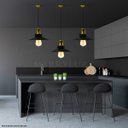 Ver imagem 3 de Kit 3 Pendentes Nordic Industrial 22 Cm Preto com Dourado