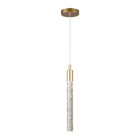 Lustre Pendente Taschibra Zaira Led Bivolt Dourado 3000k Luz Amarela 15051003