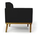 Ver mais imagens de Conjunto Poltrona e Namoradeira Decorativas Karen Pés Fixo em Madeira Castanho Linho Preto G19 - Gra