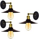 Ver imagem 1 de Kit 3 Arandelas Industrial Nordic Loft Preto com Dourado