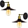 Kit 2 Arandelas Industrial Nordic Loft Preto com Dourado - 1