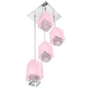 Ver imagem 2 de Lustre Pendente Quadclear Organza Quadrado Rosa Magnífico