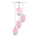 Ver imagem 3 de Lustre Pendente Quadclear Organza Quadrado Rosa Magnífico