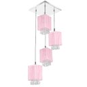 Ver imagem 1 de Lustre Pendente Quadclear Organza Quadrado Rosa Magnífico