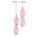 Ver imagem 4 de Lustre Pendente Quadclear Organza Quadrado Rosa Magnífico