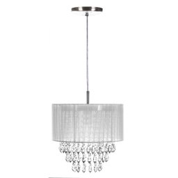 Pendente Cupula Cristal Acr. Manucrilic + Deslocador Prata - 2