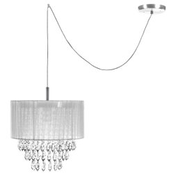 Pendente Cupula Cristal Acr. Manucrilic + Deslocador Prata - 1