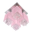 Ver imagem 2 de Lustre Plafon Quadclear Organza Quadrado Rosa Maravilhoso