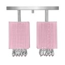Ver imagem 4 de Lustre Plafon Quadclear Organza Quadrado Rosa Maravilhoso