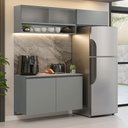 Ver imagem 1 de Armário de Cozinha Compacta Suspenso 200cm Nice Madesa Xa07 Cinza