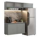 Ver imagem 4 de Armário de Cozinha Compacta Suspenso 200cm Nice Madesa Xa07 Cinza