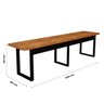 Banco Estilo Industrial para Varanda e Churrasqueira 160cm:nature - 3