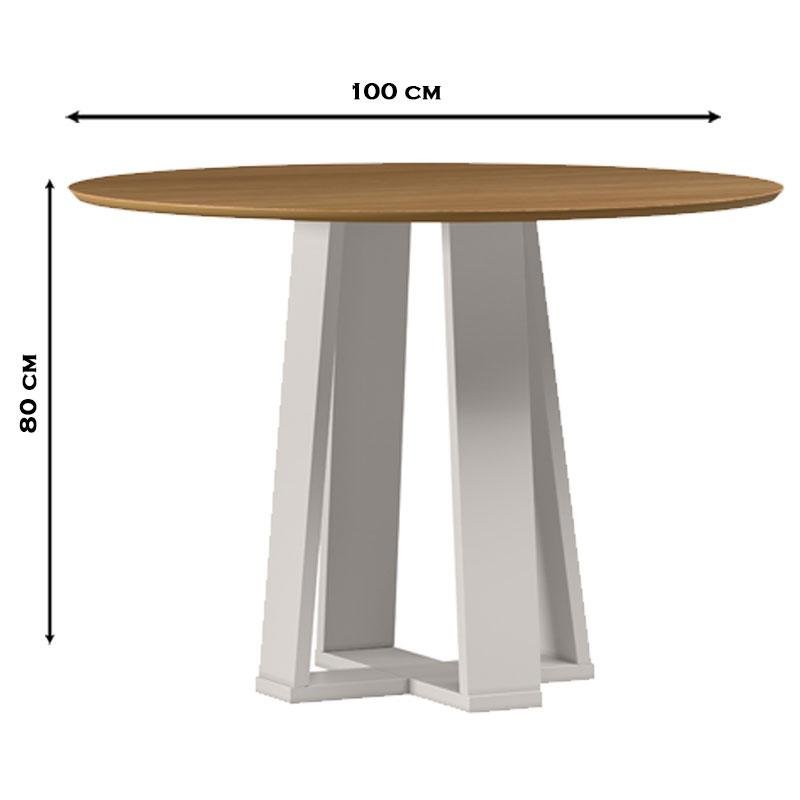 Mesa de Jantar 100x100 Cm Isabela sem Vidro Off White Ype – New Ceval - 2