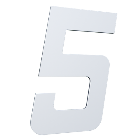 Número 130mm Garbo Font - Branco - Metalmidia 5
