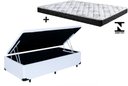 Ver imagem 2 de Cama Box Baú Solteiro Conforto Sintético Branco + Colchão Solteiro Conforto Espuma D33 16x88x188