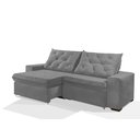 Ver imagem 3 de Sofá Retrátil e Reclinável 1,90m Estilo Estofados - Europa com Softgel D33 Velupluma "prata"