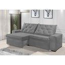 Ver imagem 2 de Sofá Retrátil e Reclinável 1,90m Estilo Estofados - Europa com Softgel D33 Velupluma "prata"