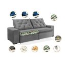 Ver imagem 5 de Sofá Retrátil e Reclinável 1,90m Estilo Estofados - Europa com Softgel D33 Velupluma "prata"