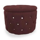 Ver imagem 1 de Puff Decorativo Baú Capitone com Strass Suede Vinho