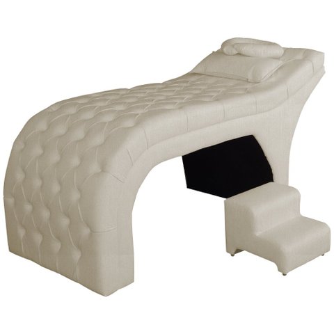 Maca Estofada Estética Capitonê 70 Cm Suede Bege - Fm