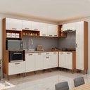 Ver imagem 2 de Cozinha Completa 15 Portas 1 Gaveta 100% Mdf Cm0070 Freijó/off White - Genialflex