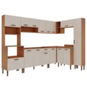 Ver imagem 1 de Cozinha Completa 15 Portas 1 Gaveta 100% Mdf Cm0070 Freijó/off White - Genialflex