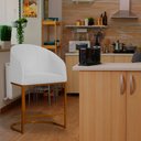 Ver imagem 2 de Poltrona Estilo Banqueta Decorativa Mia Tecido em Suede Base Metal Bronze - Estopar Poltrona Mia Sue