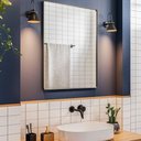 Ver imagem 4 de Espelho Retangular Liss 90x60cm Moldura em Aço Dourado