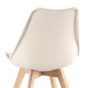 Ver mais imagens de Kit 6 Cadeiras com Assento em Couro PU e Pés de Madeira Leda Creme LOFT7
