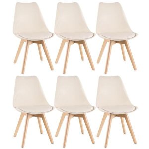 Kit 6 Cadeiras Leda - Creme