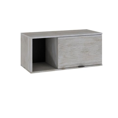 Armário Aéreo com Nicho e Porta Basculante 35x80x35cm Wlnp80 Snow - Preto