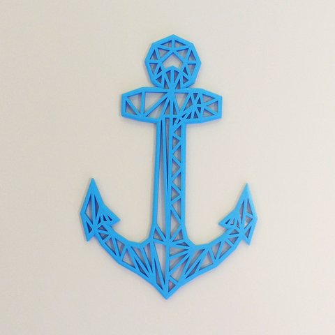 Quadro / Quadrinho Âncora 28cm - Marinheiro, Decoração:Azul Claro