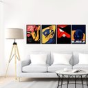 Ver imagem 2 de Kit 4 Quadros Decorativos Músicos Jazz 33x24cm:madeira Preta