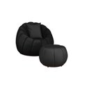 Ver imagem 2 de Kit Poltrona Decorativa C/ Puff + Almofada Concha Veludo Preto - Londrilar