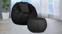 Ver imagem 1 de Kit Poltrona Decorativa C/ Puff + Almofada Concha Veludo Preto - Londrilar