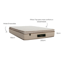 Ver imagem 4 de Colchão Casal Luckspuma Cloud Molas Ensacadas Pillow Top 1,93x2,03x0,32 Conforto e Estabilidade