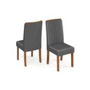Ver imagem 4 de Conjunto: Mesa Sala Jantar Dulce Tampo Madeirado C/ Vidro Reto 180x90cm e 4 Cadeiras Zoe Freijo/off
