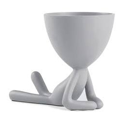 Vaso Bob Poliresina Sentado de Barriga Pra Baixo:Cinza - 1