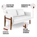 Ver imagem 4 de Sofá Namoradeira Lana Corino Base de Madeira - D’Rossi Cor Branco