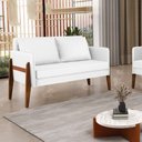 Ver mais imagens de Sofá Namoradeira Lana Corino Base de Madeira - D’Rossi Cor Branco