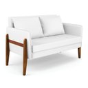 Ver imagem 1 de Sofá Namoradeira Lana Corino Base de Madeira - D’Rossi Cor Branco