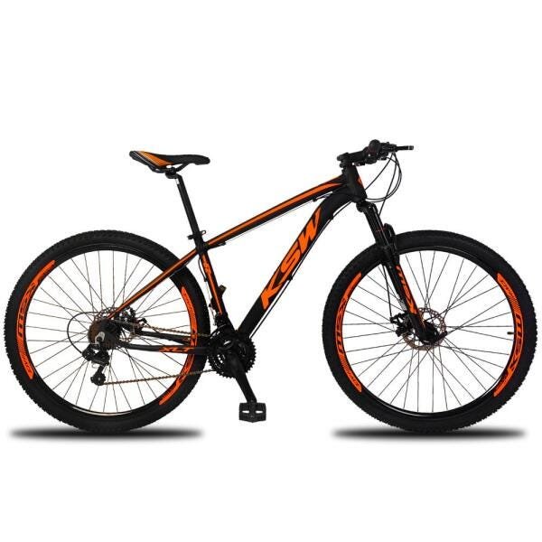 Bicicleta Aro 29 KSW Xlt 21V Câmbios Shimano Freio a Disco Mecânico Preto e Prata 17 - 3