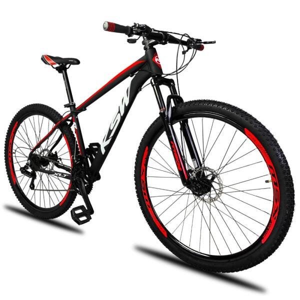 Bicicleta Aro 29 KSW Xlt 21V Câmbios Shimano Freio a Disco Mecânico Preto e Prata 17 - 7