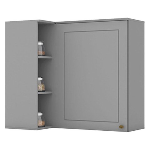 Armário Aéreo Canto Reto 1 Porta Nova York Cinza – Henn