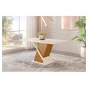 Ver imagem 3 de Mesa de Jantar Solus 160 Cm Tampo Reto com Vidro Nature Off White – Henn