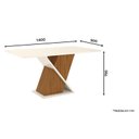 Ver imagem 2 de Mesa de Jantar Solus 160 Cm Tampo Reto com Vidro Nature Off White – Henn