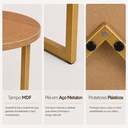 Ver imagem 3 de Mesa Lateral Siena Decorativa 49cm Redonda MDF e Pés em Aço Metalon Amadeirado/Dourado Lh Móveis