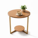 Ver imagem 4 de Mesa Lateral Siena Decorativa 49cm Redonda MDF e Pés em Aço Metalon Amadeirado/Dourado Lh Móveis