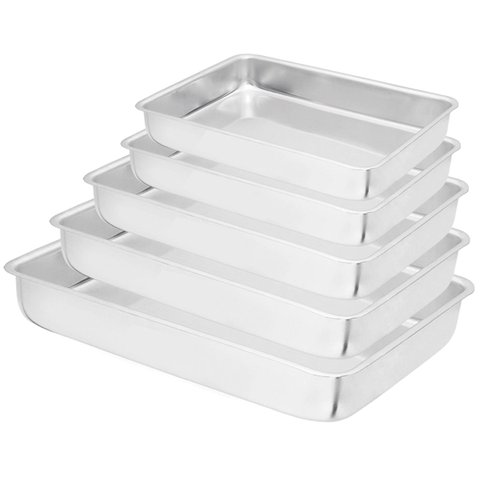 Kit 05 Assadeiras Pão e Bolo N01,02,03,04 Retangular