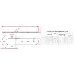 Dobradiça Ferradura N-6 45cm Forsul para Portão, Porteira e Porta Preta - 2